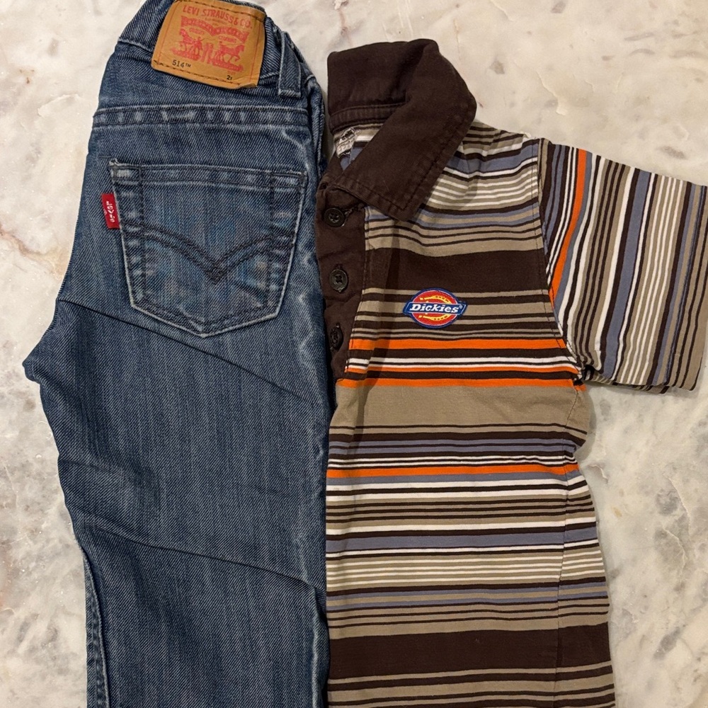 2T Dickies Polo Shirt And Levi’s 514 Jeans
